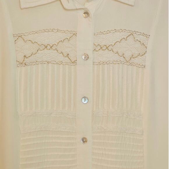 Soft Surroundings Ivory White Sydney Button Up Lagenlook Boho Tunic Top - Picture 3 of 7